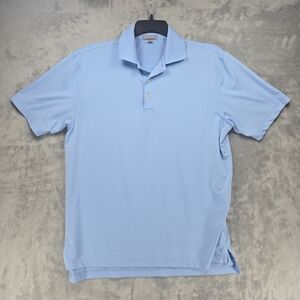 Peter Millar Summer Comfort Men's Sky Blue Performance Golf Polo Shirt Sz M